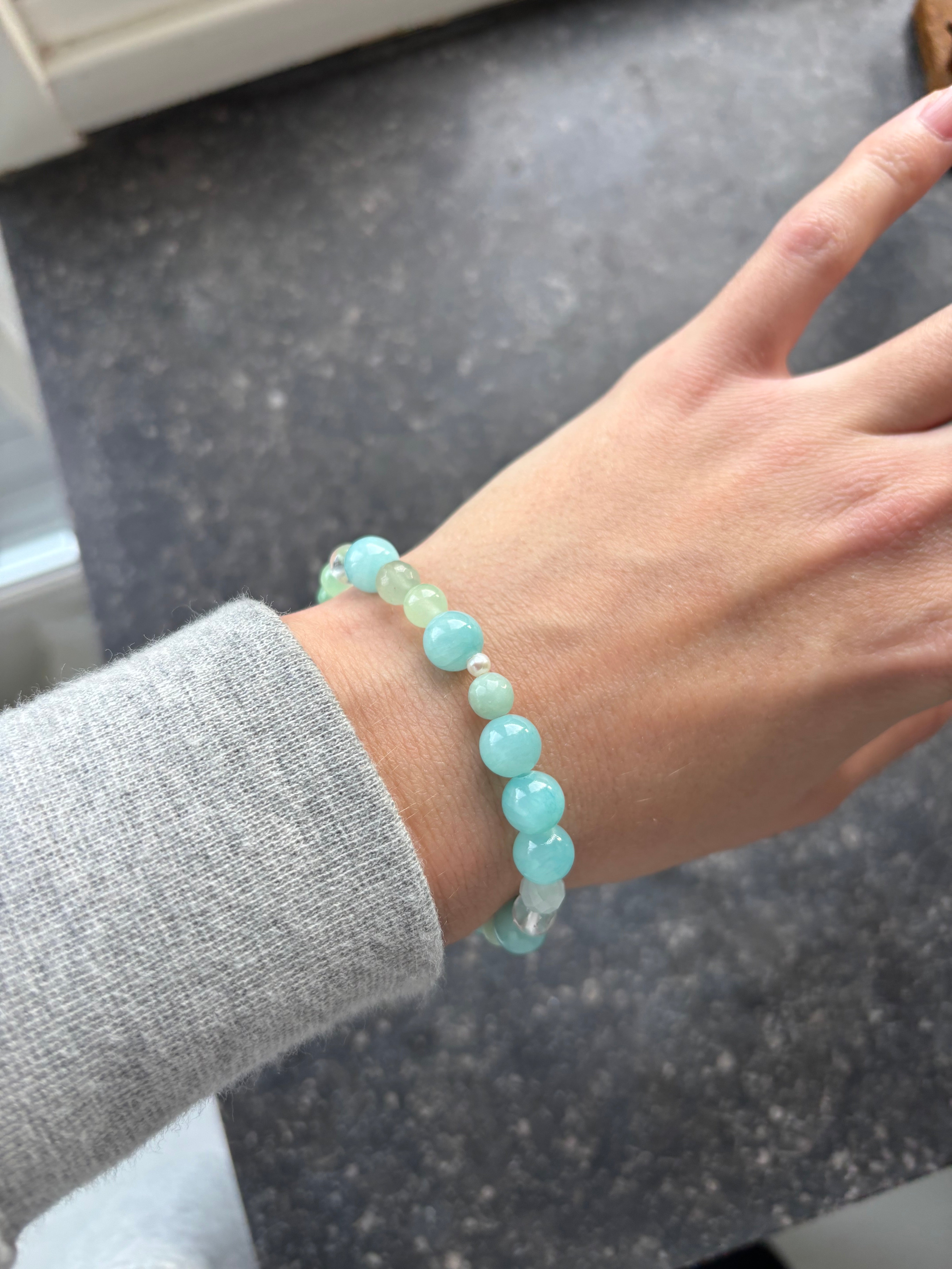 Armbånd - Blandede grønlig perler